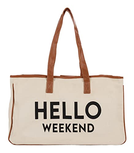 Oversized Constructed Canvas Cotton Tote Bag by Funky Junque