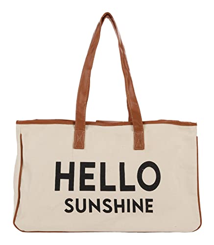 Oversized Constructed Canvas Cotton Tote Bag by Funky Junque