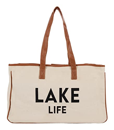 Oversized Constructed Canvas Cotton Tote Bag by Funky Junque