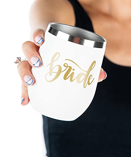 Bridal Stainless Steel 12 Oz. Wine Tumblers by Funky Junque