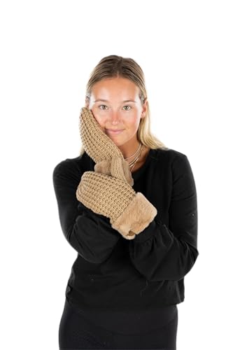 Waffle Knit Lined Mittens by Funky Junque