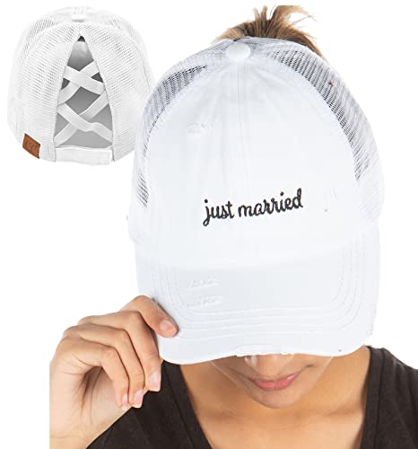 Bridal Criss Cross Ponytail Hat by Funky Junque