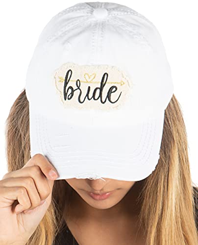 Bride I Do Distressed Baseball Cap by Funky Junque