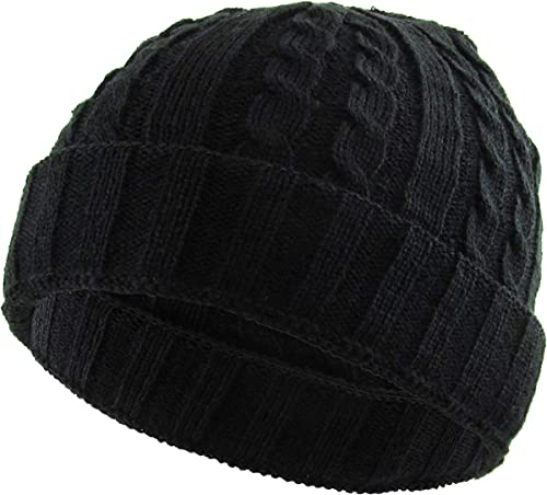 Cable Knit Stretch Beanie by Funky Junque
