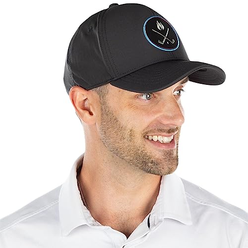 Cross Golf Clubs Six Panel Performance Golf Hats by Funky Junque