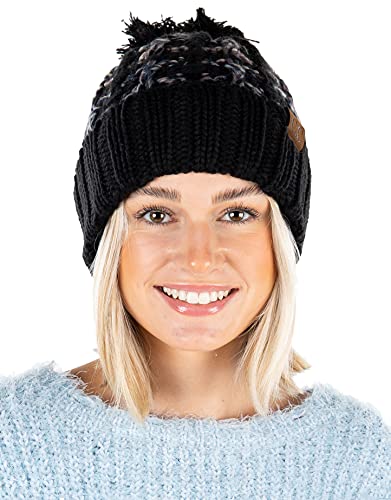 Chunky Knit Jumbo Yarn Pom Beanie by Funky Junque