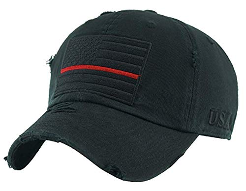 American Flag Distressed Baseball Cap by Funky Junque