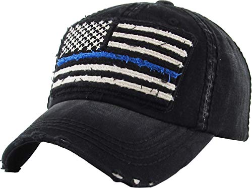 American Flag Distressed Baseball Cap by Funky Junque