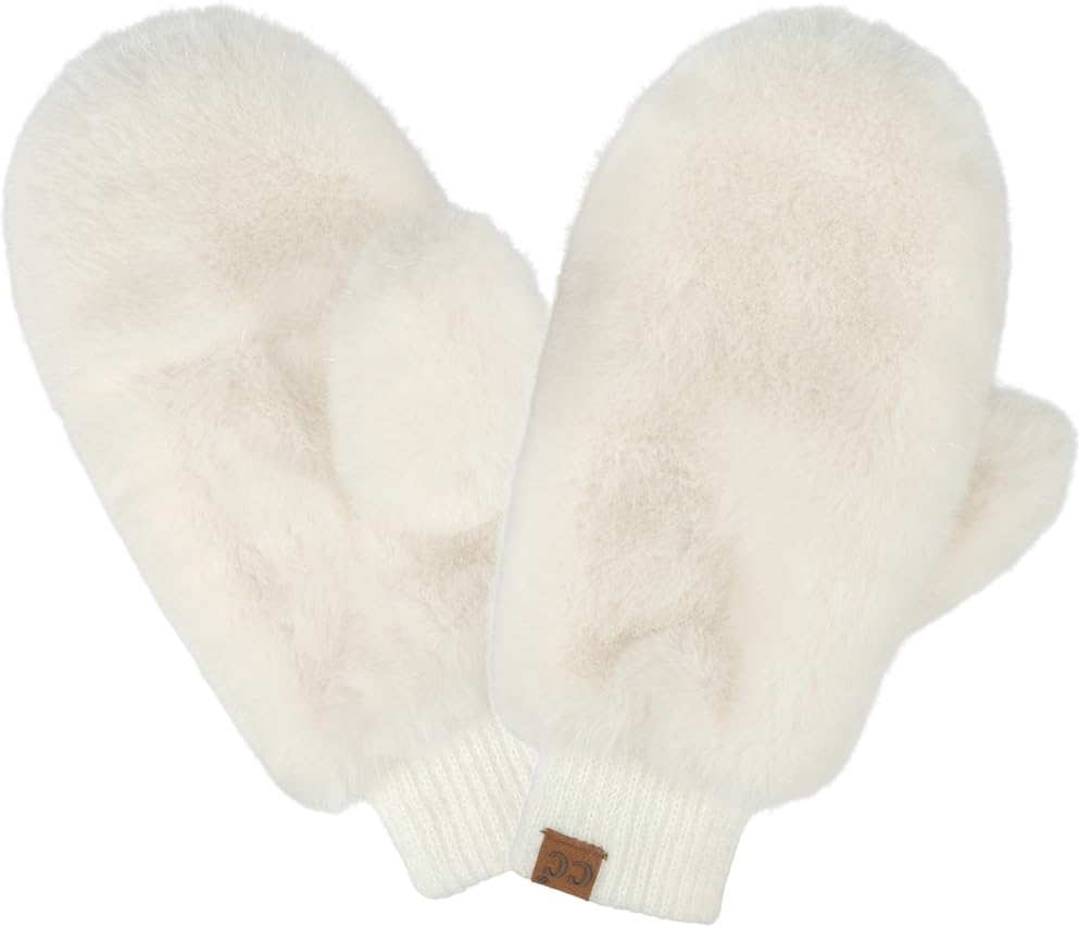 Faux Fur Convertible Mittens by Funky Junque