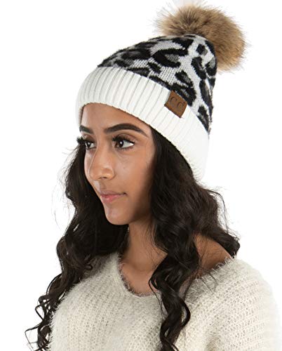 Animal Print Pom Beanie by Funky Junque