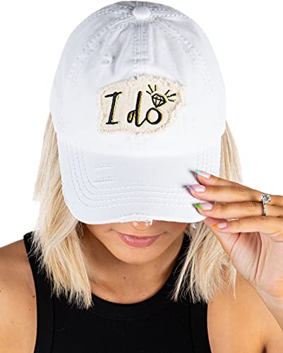 Bride I Do Distressed Baseball Cap by Funky Junque