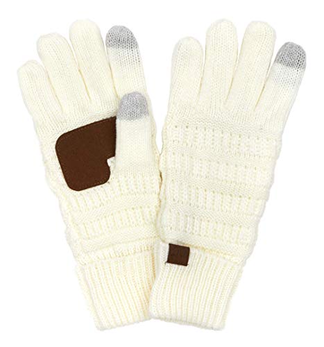 Solid Knit Fleece Lined Gloves by Funky Junque