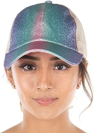 Glitter Criss Cross Ponytail Hat by Funky Junque