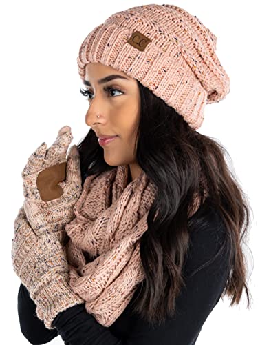 Confetti Matching Infinity Scarf, Oversized Beanie & Gloves Set by Funky Junque