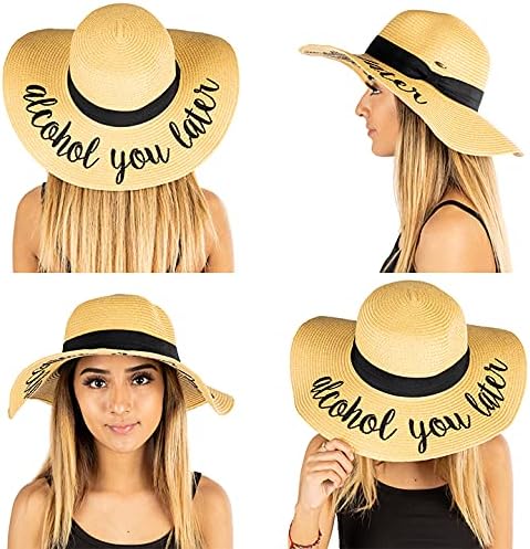Alcohol You Later Embroidered Sun Hat by Funky Junque