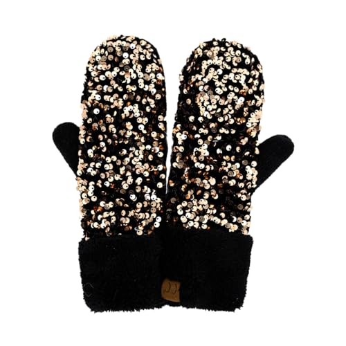 Chunky Sequin Lined Mittens by Funky Junque