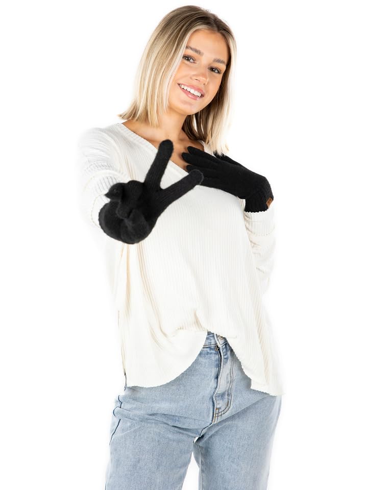 Warm Touchscreen Recycled Yarn Smart Tip Gloves