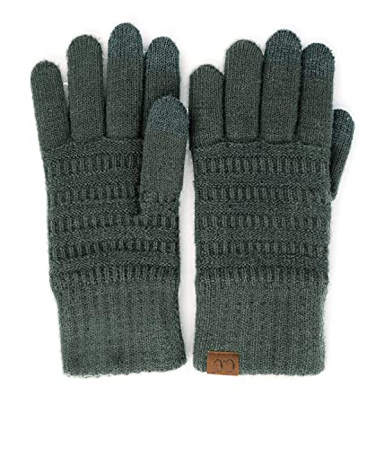Garter Knit Slim Smart Tip Gloves by Funky Junque