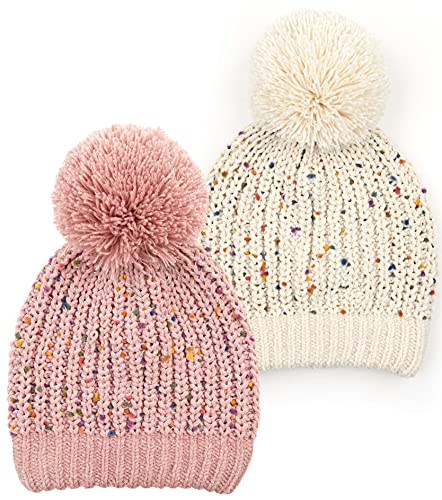 Chenille Confetti Knit Pom Beanie by Funky Junque