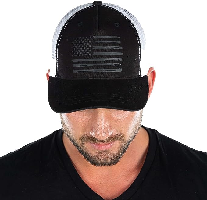 Painted Flag Five Panel Trucker Hat by Funky Junque