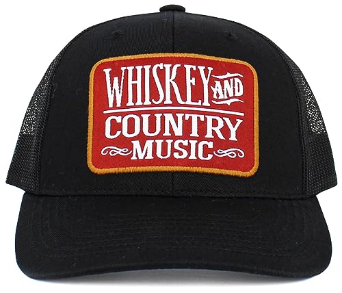Whiskey and Country Music Trucker Hat by Funky Junque