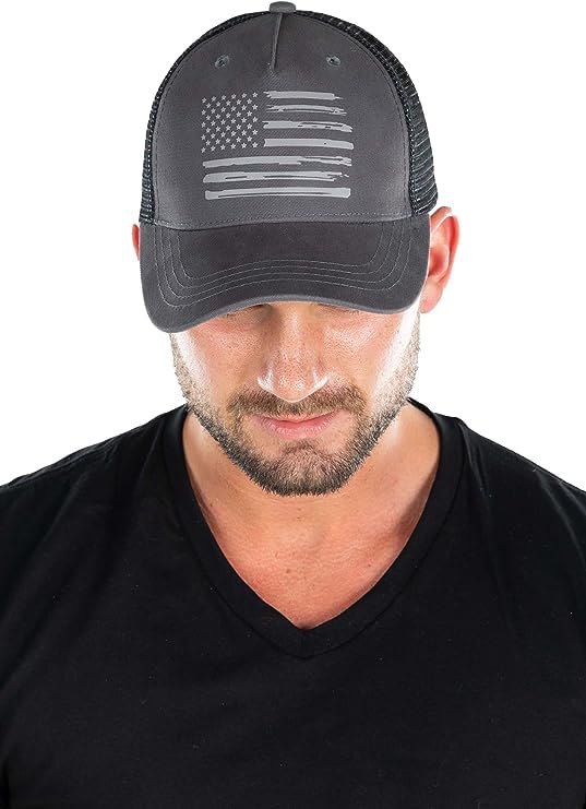 Painted Flag Five Panel Trucker Hat by Funky Junque