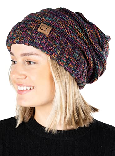 Multicolor Mix Oversized Slouchy Beanie by Funky Junque