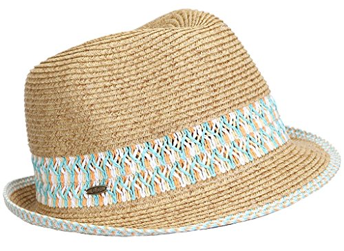 Multicolor Woven Band Straw Summer Fedora by Funky Junque