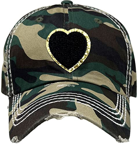 Heart Patch Distressed Patch Hat by Funky Junque