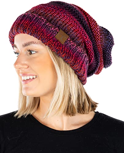 Multicolor Mix Oversized Slouchy Beanie by Funky Junque