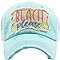 Beach Please Distressed Patch Hat by Funky Junque