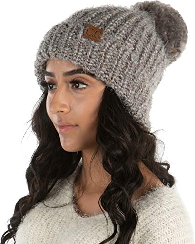 Chunky Knit Jumbo Yarn Pom Beanie by Funky Junque