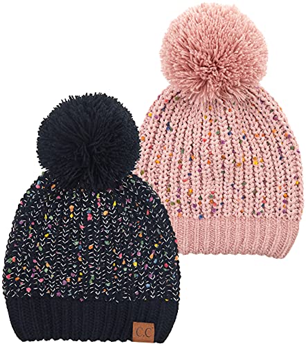 Chenille Confetti Knit Pom Beanie by Funky Junque