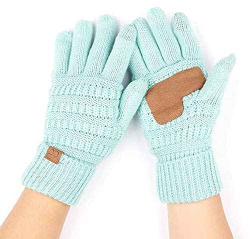 Solid Knit Fleece Lined Gloves by Funky Junque