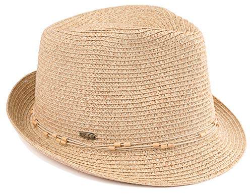 Beaded Rope Band Straw Summer Fedora by Funky Junque