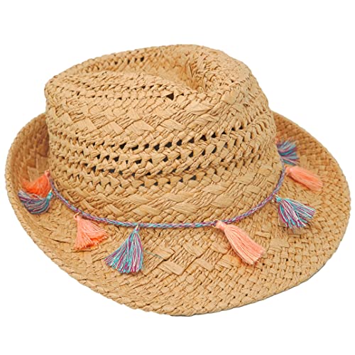 Tassel Band Straw Summer Fedora by Funky Junque