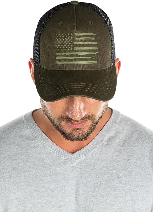 Painted Flag Five Panel Trucker Hat by Funky Junque