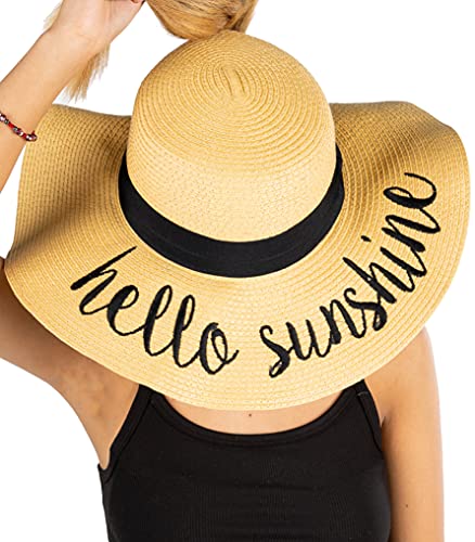 Beachgoers Ponytail Wide Brim Sun Hat by Funky Junque