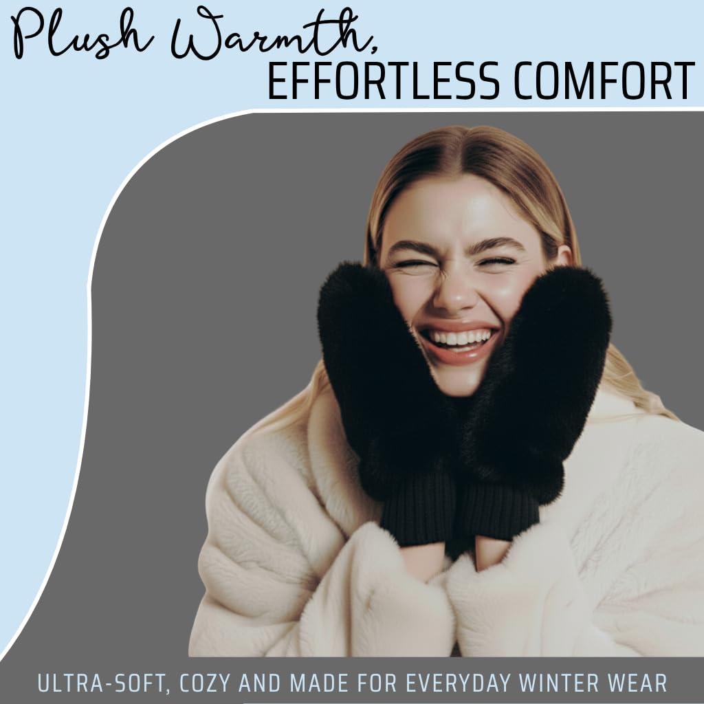 Faux Fur Convertible Mittens by Funky Junque
