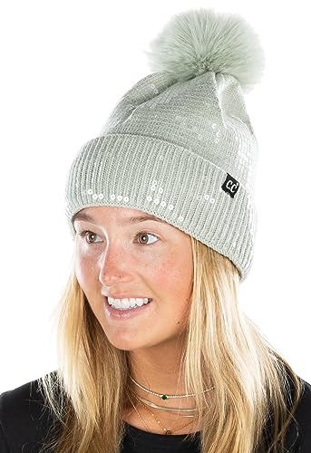 Smooth Sequin Pom Beanie by Funky Junque