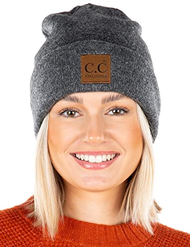 Classic Knit Beanie Leather Patch by Funky Junque