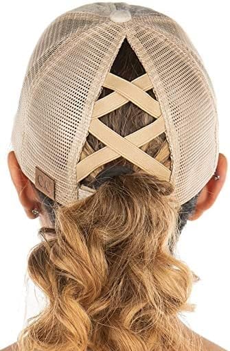Faux Leather Snakeskin Criss Cross Ponytail Hat by Funky Junque
