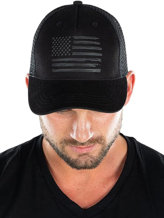 Painted Flag Five Panel Trucker Hat by Funky Junque
