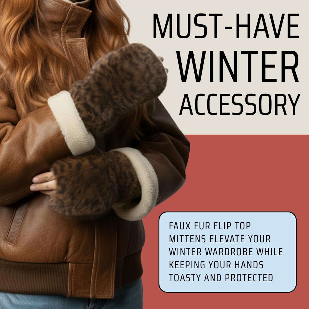 Faux Fur Convertible Mittens by Funky Junque