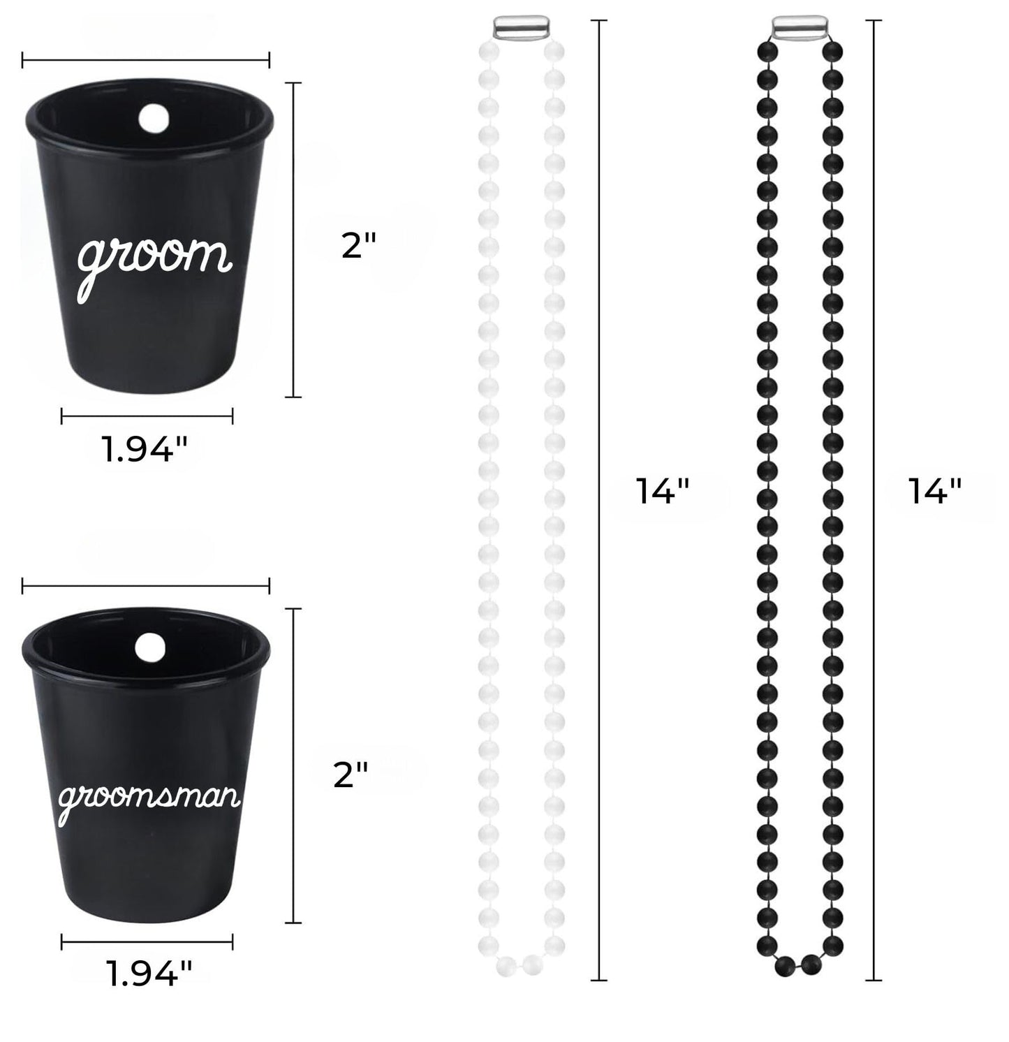 Groom & Groomsman - Bachelor Party/Wedding Shot Glass Necklace
