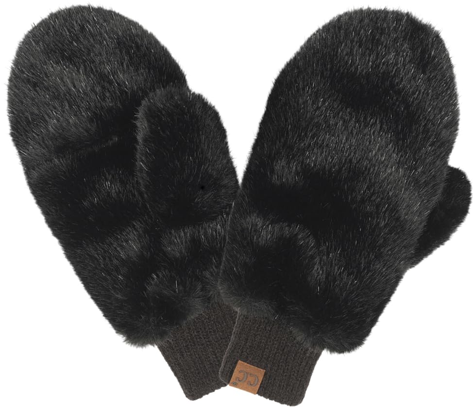 Faux Fur Convertible Mittens by Funky Junque