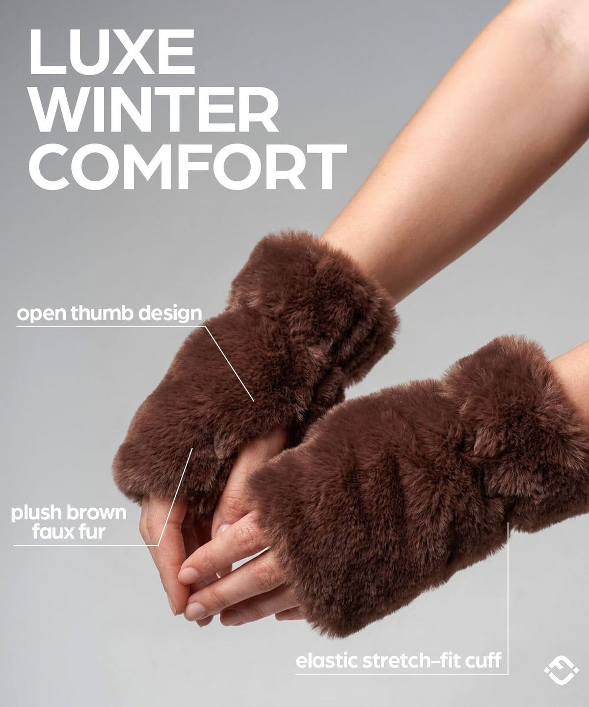 Fingerless Faux Fur Lined Fuzzy Gloves