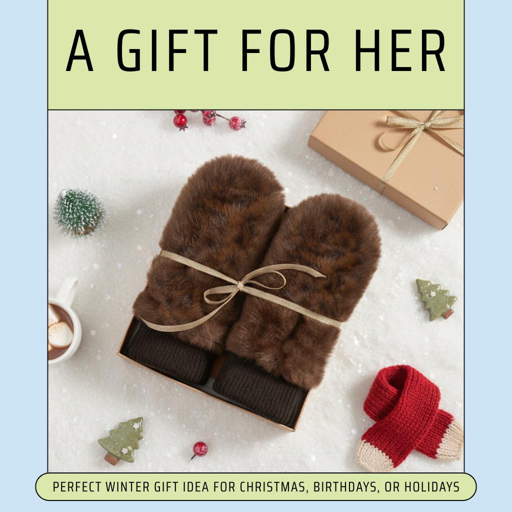 Faux Fur Convertible Mittens by Funky Junque