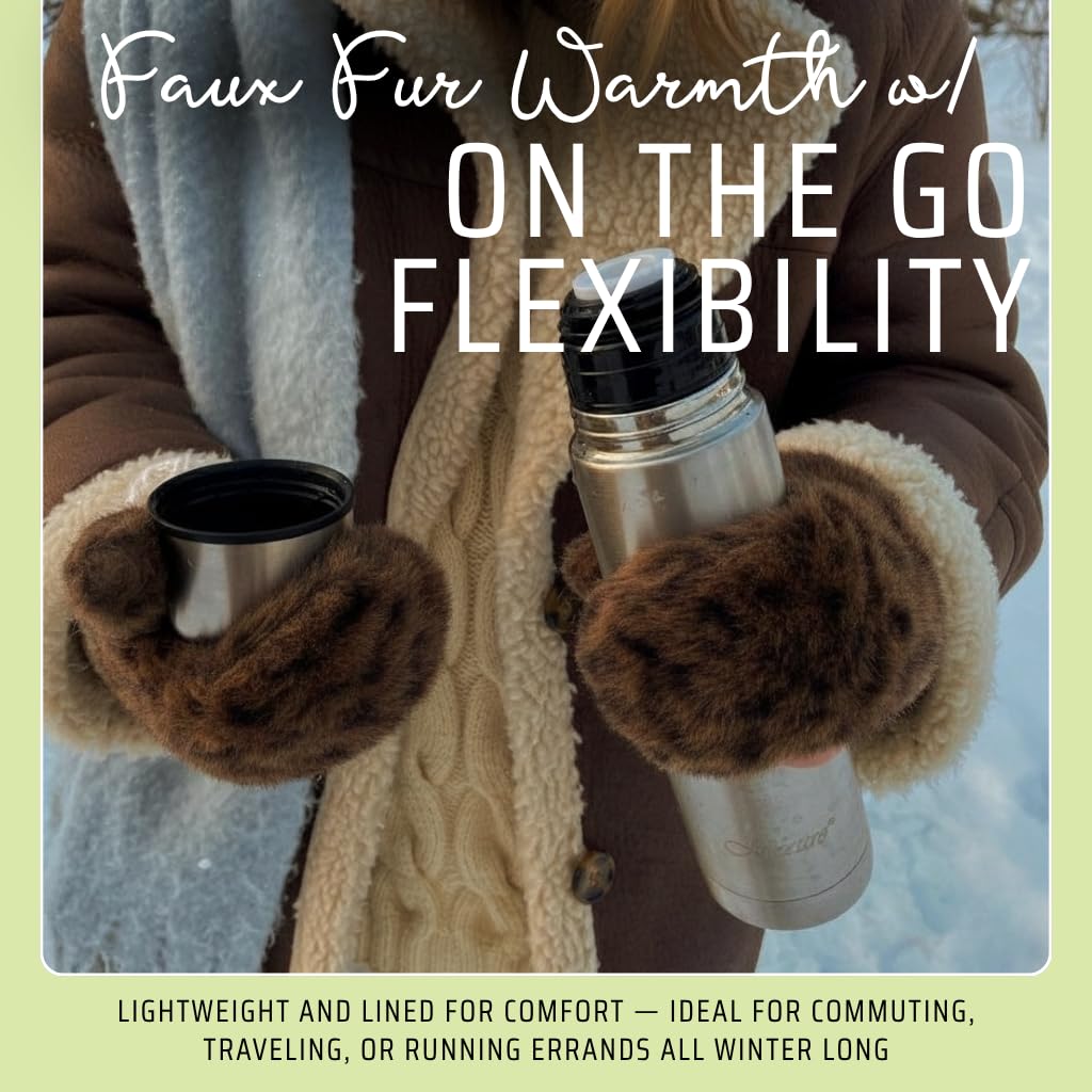 Faux Fur Convertible Mittens by Funky Junque