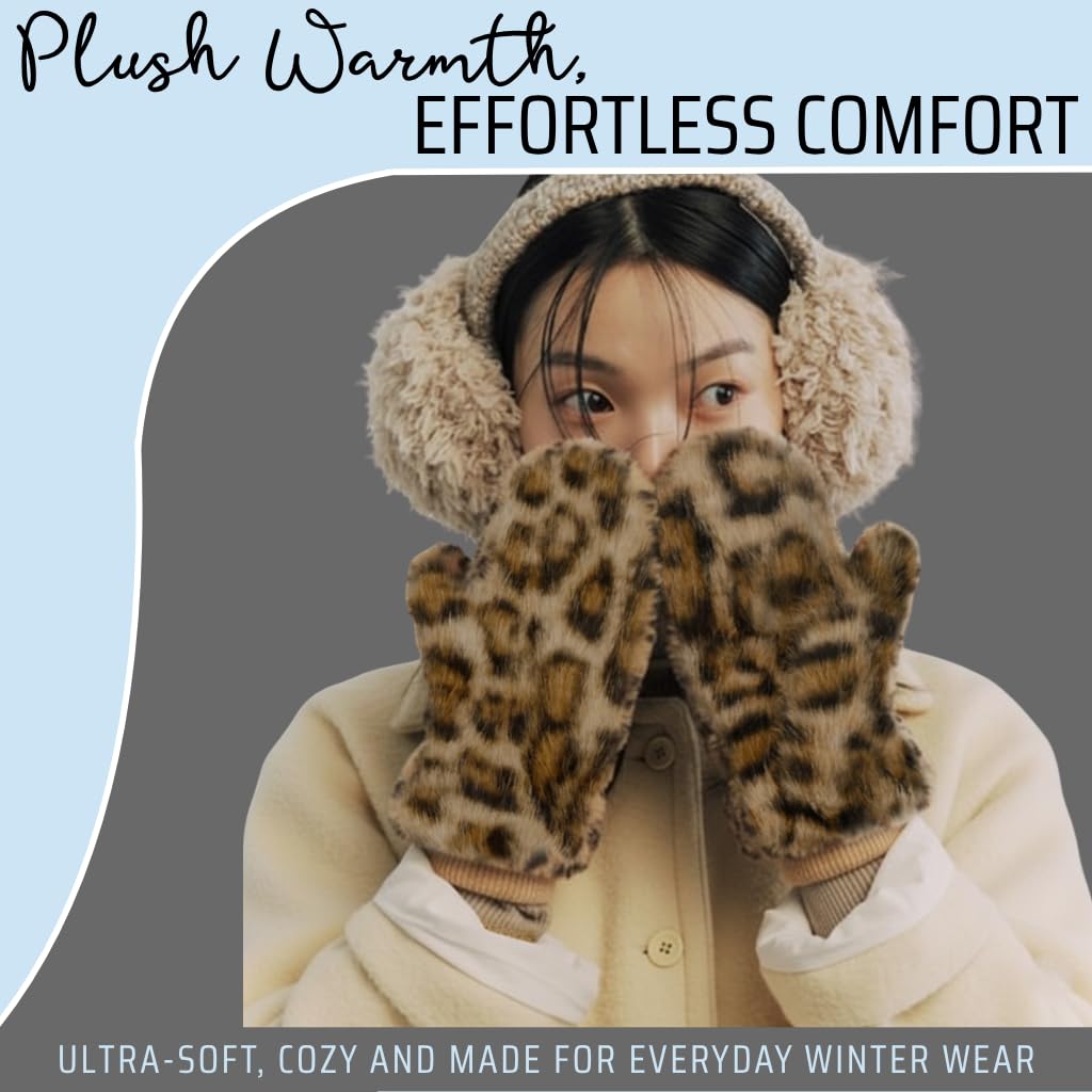 Faux Fur Convertible Mittens by Funky Junque